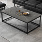 Rectangle Cocktail Table Frame Single Coffee Table with Shelf 47"L x 24"W x 16.5"H Grey Shelves Not Included Clearhalo 'Coffee & Accent Tables' 'Coffee Tables' 'coffee_tables' 'furn' 'furn_coffee_tables' 'Furniture' 'Living Room Furniture' 7419523
