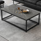 Rectangle Cocktail Table Frame Single Coffee Table with Shelf 55"L x 24"W x 16.5"H Grey Shelves Not Included Clearhalo 'Coffee & Accent Tables' 'Coffee Tables' 'coffee_tables' 'furn' 'furn_coffee_tables' 'Furniture' 'Living Room Furniture' 7419525