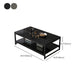 Rectangle Cocktail Table Frame Single Coffee Table with Shelf Clearhalo 'Coffee & Accent Tables' 'Coffee Tables' 'coffee_tables' 'furn' 'furn_coffee_tables' 'Furniture' 'Living Room Furniture' 7419528