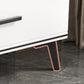 Single Coffee Table 4 Legs Rectangle Cocktail Table with Shelf and Drawer