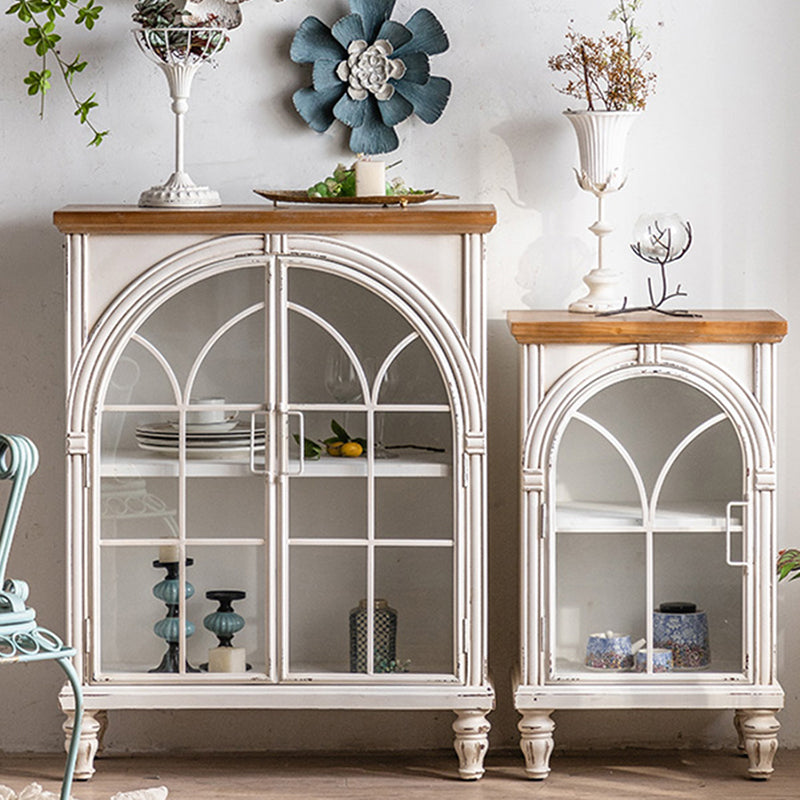 Traditionele glazen deuren Display Stand Stand houten opbergkast voor eetkamer