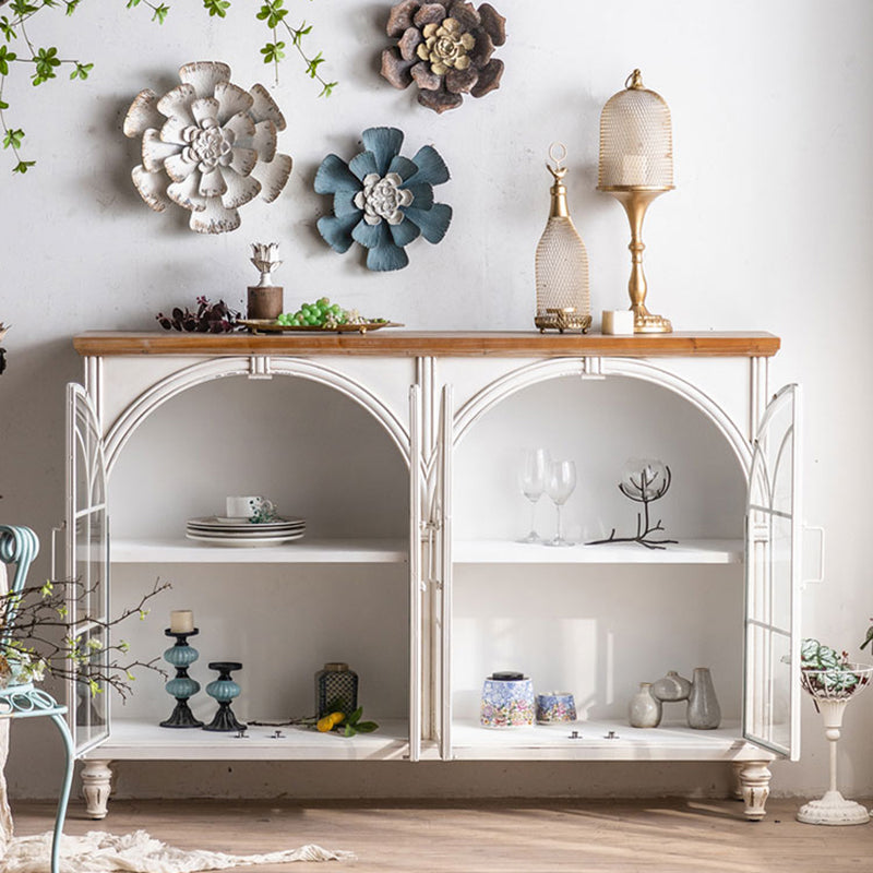 Traditionele glazen deuren Display Stand Stand houten opbergkast voor eetkamer