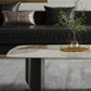 16.53" Tall Slate Top Coffee Table Stainless Steel Base Cocktail Table