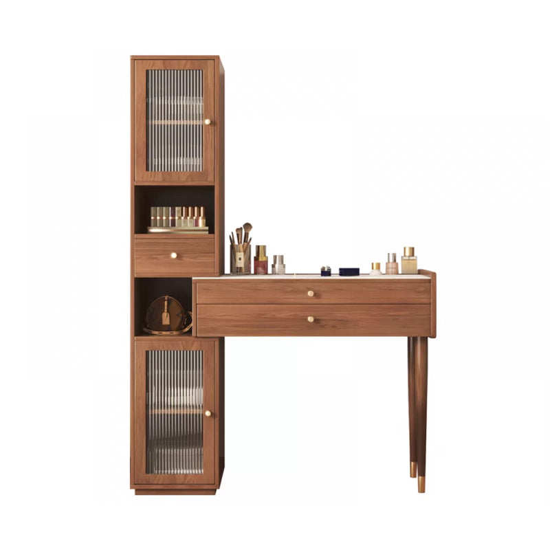 Modern Solid Wood Table Makeup Vanity with Drawers for Bedroom Makeup Vanity Clearhalo 'Bedroom Furniture' 'furn' 'furn_makeup_vanities' 'Furniture' 'Makeup Vanities' 'makeup_vanities' 7420390