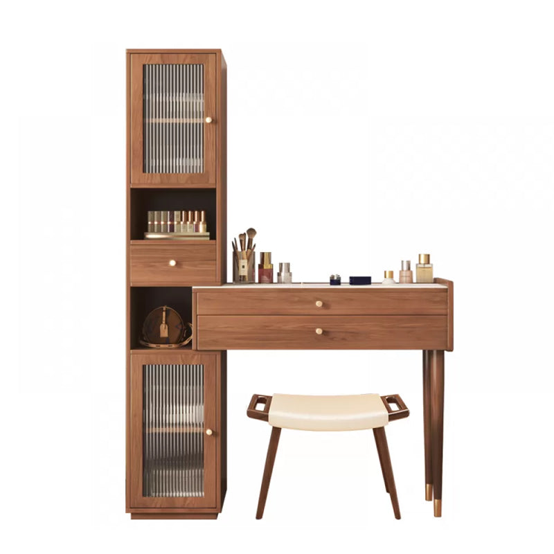 Modern Solid Wood Table Makeup Vanity with Drawers for Bedroom Makeup Vanity & Stools Clearhalo 'Bedroom Furniture' 'furn' 'furn_makeup_vanities' 'Furniture' 'Makeup Vanities' 'makeup_vanities' 7420391