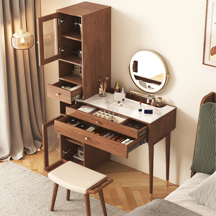 Modern Solid Wood Table Makeup Vanity with Drawers for Bedroom Clearhalo 'Bedroom Furniture' 'furn' 'furn_makeup_vanities' 'Furniture' 'Makeup Vanities' 'makeup_vanities' 7420392