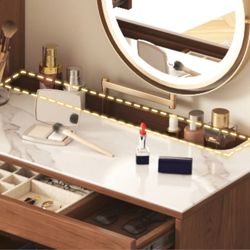 Modern Solid Wood Table Makeup Vanity with Drawers for Bedroom Clearhalo 'Bedroom Furniture' 'furn' 'furn_makeup_vanities' 'Furniture' 'Makeup Vanities' 'makeup_vanities' 7420399
