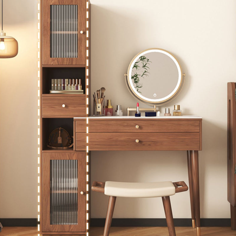 Modern Solid Wood Table Makeup Vanity with Drawers for Bedroom Clearhalo 'Bedroom Furniture' 'furn' 'furn_makeup_vanities' 'Furniture' 'Makeup Vanities' 'makeup_vanities' 7420401