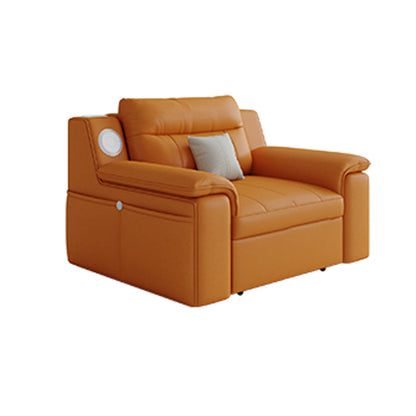 32" Wide Scandinavian Sofa Futon Foldable Orange Sleeper Sofa