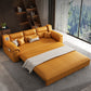 32" Wide Scandinavian Sofa Futon Foldable Orange Sleeper Sofa