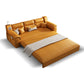 32" Wide Scandinavian Sofa Futon Foldable Orange Sleeper Sofa