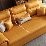 32" Wide Scandinavian Sofa Futon Foldable Orange Sleeper Sofa