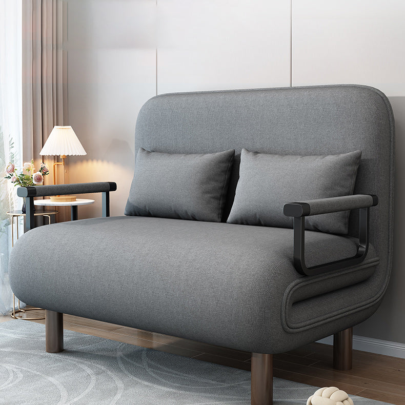 Scandinavian Pillow Included Futon Frame Square Arms Convertible Sofas Clearhalo 'furn' 'furn_futons' 'Furniture' 'Futons & Daybeds' 'Futons' 'Living Room Furniture' 7420450