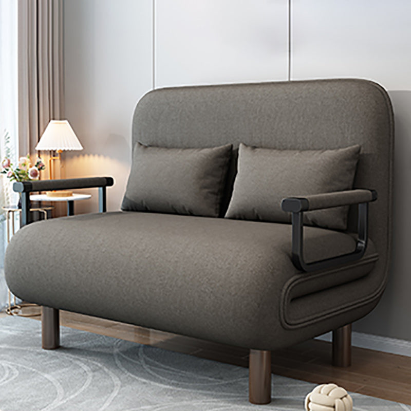 Scandinavian Pillow Included Futon Frame Square Arms Convertible Sofas Dark Gray Clearhalo 'furn' 'furn_futons' 'Furniture' 'Futons & Daybeds' 'Futons' 'Living Room Furniture' 7420452