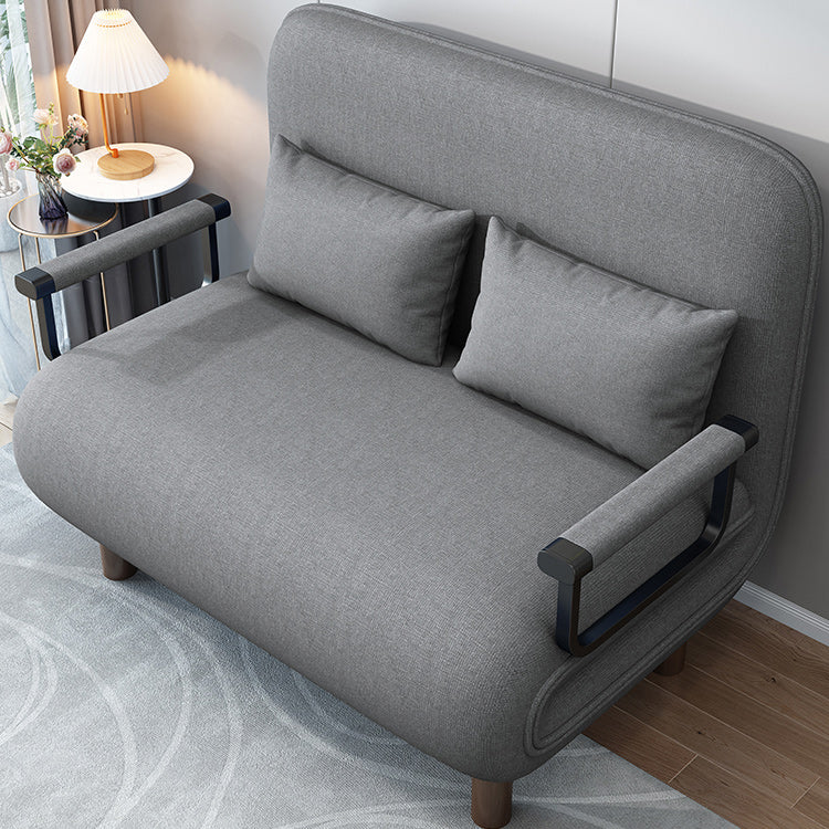 Scandinavian Pillow Included Futon Frame Square Arms Convertible Sofas Clearhalo 'furn' 'furn_futons' 'Furniture' 'Futons & Daybeds' 'Futons' 'Living Room Furniture' 7420455