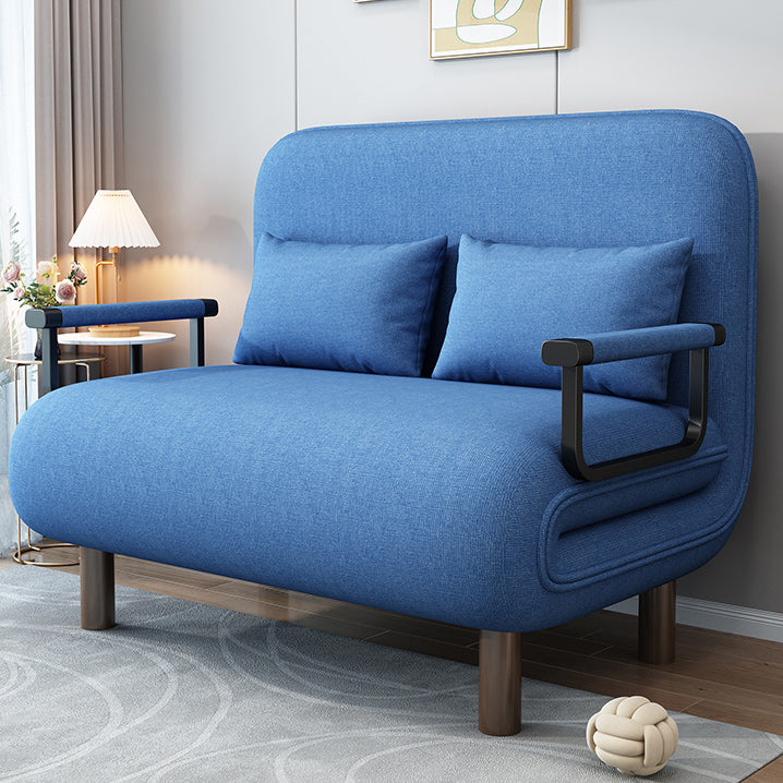 Scandinavian Pillow Included Futon Frame Square Arms Convertible Sofas Clearhalo 'furn' 'furn_futons' 'Furniture' 'Futons & Daybeds' 'Futons' 'Living Room Furniture' 7420457