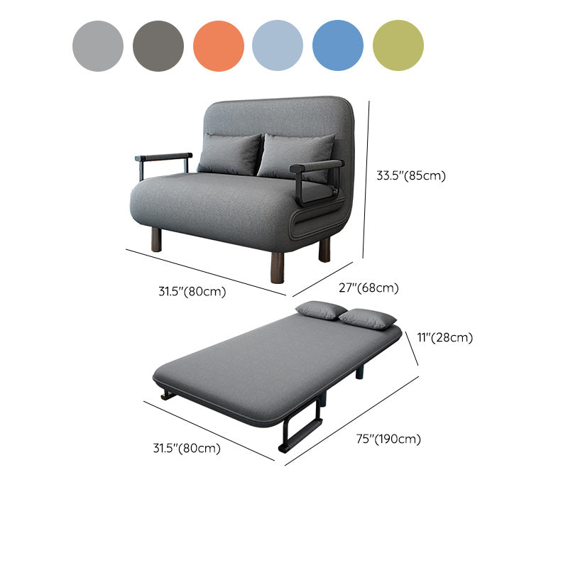 Scandinavian Pillow Included Futon Frame Square Arms Convertible Sofas Clearhalo 'furn' 'furn_futons' 'Furniture' 'Futons & Daybeds' 'Futons' 'Living Room Furniture' 7420465