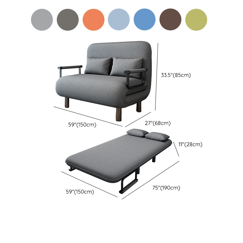 Scandinavian Pillow Included Futon Frame Square Arms Convertible Sofas Clearhalo 'furn' 'furn_futons' 'Furniture' 'Futons & Daybeds' 'Futons' 'Living Room Furniture' 7420468