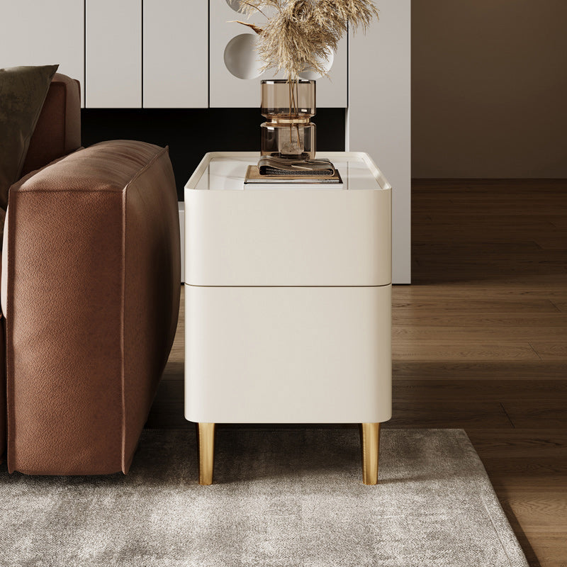 4 Legs End Table Set No Distressing Rectangular Side Table with 2 Drawers Clearhalo 'Coffee & Accent Tables' 'End & Side Tables' 'end_side_tables' 'furn' 'furn_end_side_tables' 'Furniture' 'Living Room Furniture' 7420648