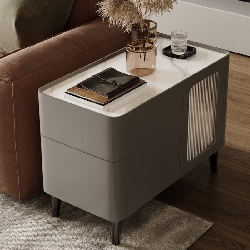 4 Legs End Table Set No Distressing Rectangular Side Table with 2 Drawers Clearhalo 'Coffee & Accent Tables' 'End & Side Tables' 'end_side_tables' 'furn' 'furn_end_side_tables' 'Furniture' 'Living Room Furniture' 7420658