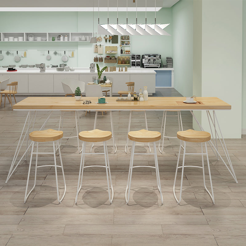 Juego de mesa de bar rectangular moderno, juego de mesa de bar de madera marrón de 1/2/9 piezas