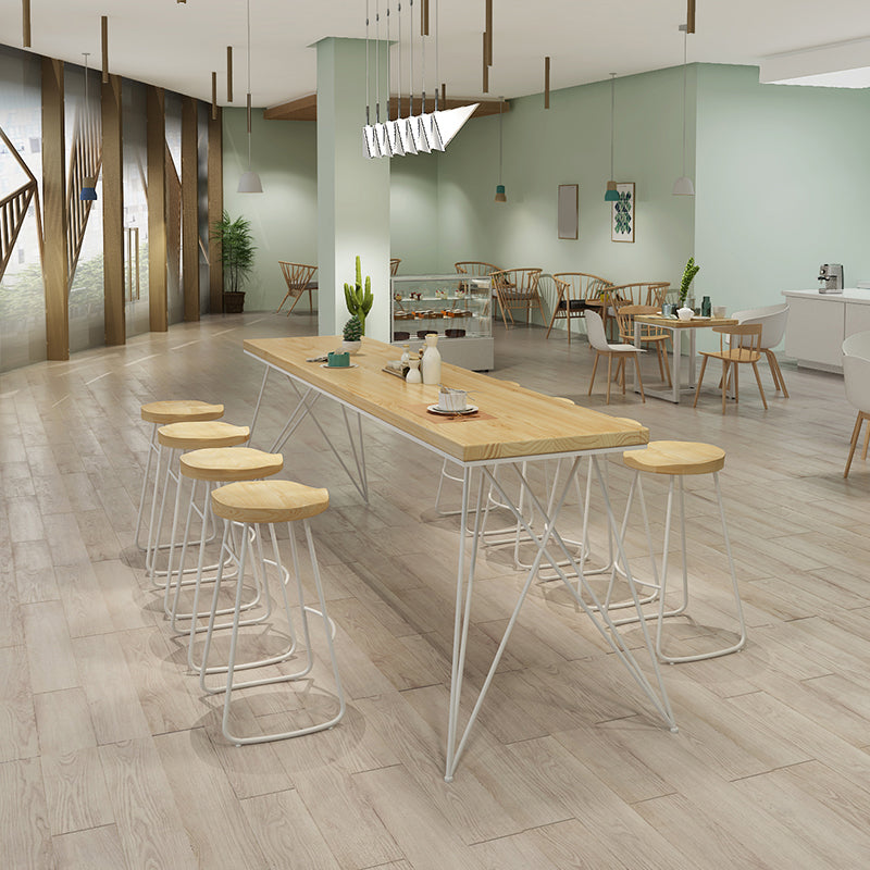 Juego de mesa de bar rectangular moderno, juego de mesa de bar de madera marrón de 1/2/9 piezas