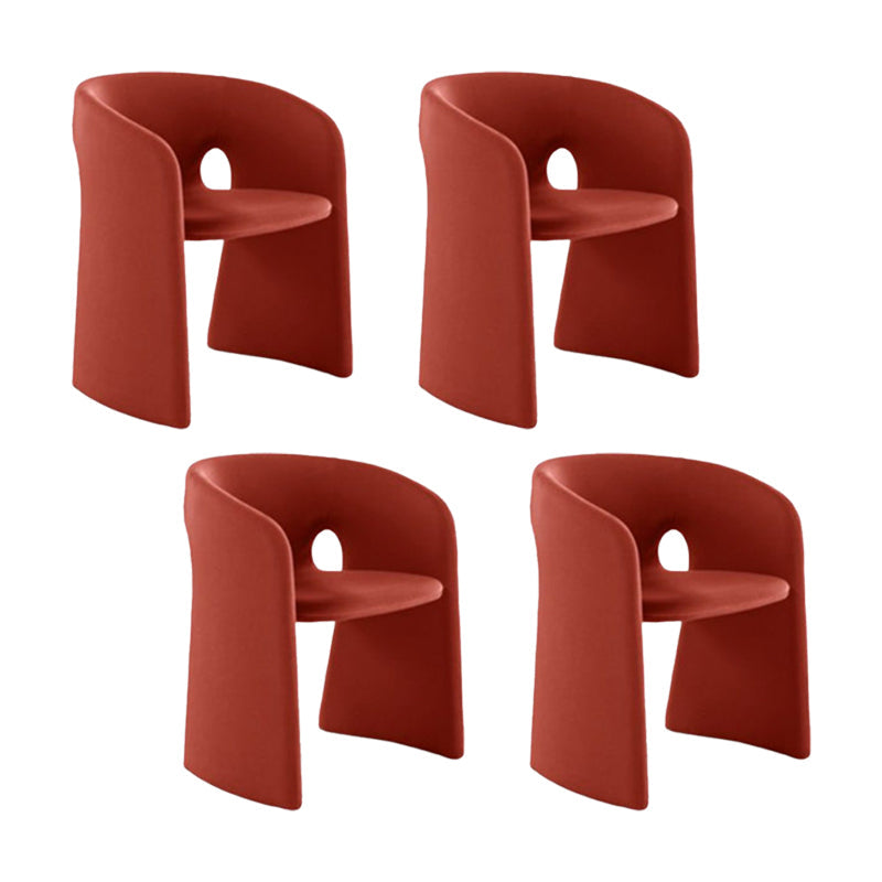 Binnen fluwelen gestoffeerde stoelstoel metalen frame open rug eetkamerstoel