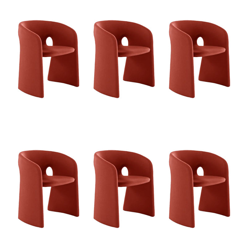 Binnen fluwelen gestoffeerde stoelstoel metalen frame open rug eetkamerstoel