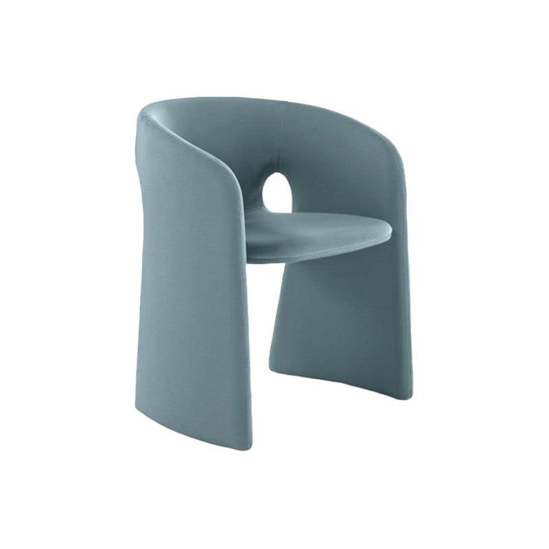 Binnen fluwelen gestoffeerde stoelstoel metalen frame open rug eetkamerstoel