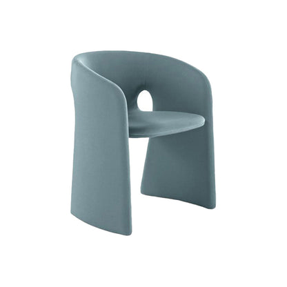 Binnen fluwelen gestoffeerde stoelstoel metalen frame open rug eetkamerstoel