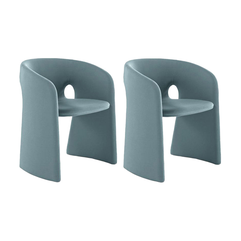 Binnen fluwelen gestoffeerde stoelstoel metalen frame open rug eetkamerstoel