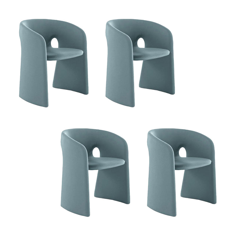 Binnen fluwelen gestoffeerde stoelstoel metalen frame open rug eetkamerstoel