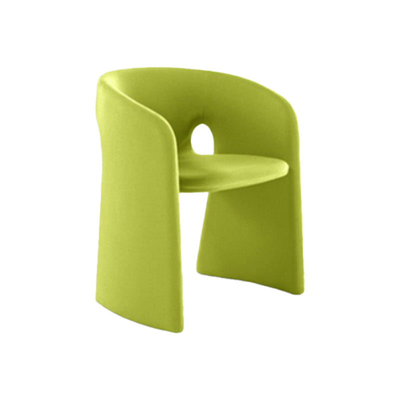 Binnen fluwelen gestoffeerde stoelstoel metalen frame open rug eetkamerstoel