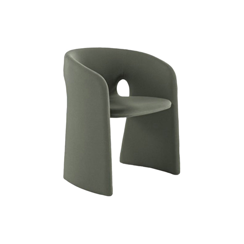 Binnen fluwelen gestoffeerde stoelstoel metalen frame open rug eetkamerstoel