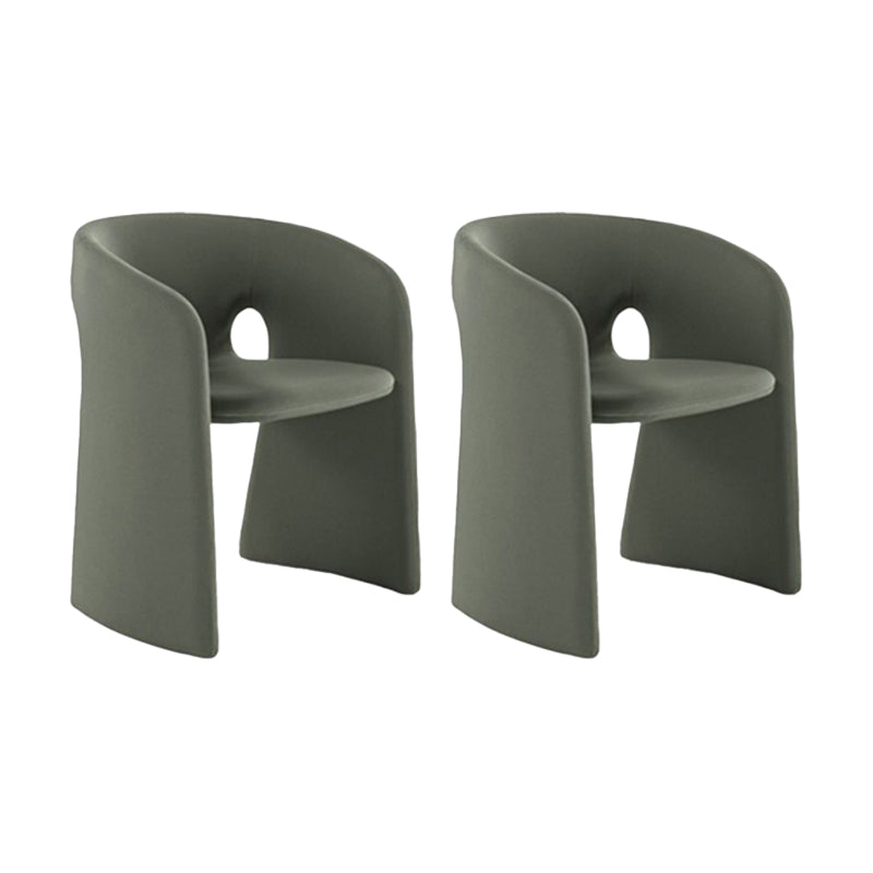 Binnen fluwelen gestoffeerde stoelstoel metalen frame open rug eetkamerstoel