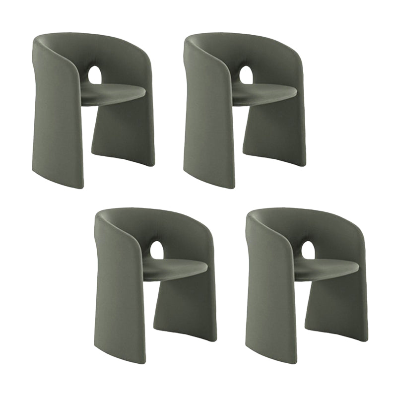 Binnen fluwelen gestoffeerde stoelstoel metalen frame open rug eetkamerstoel