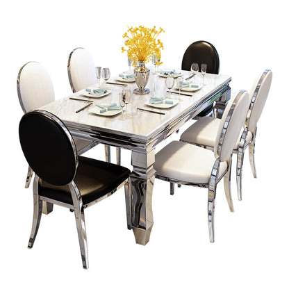 Nordic Rechthoekige Eettafel Marmeren Eetkamercollectie met 4-voet