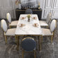 4 Legs Dining Table Luxury Rectangle Marble Home Dinette Table