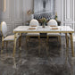 4 Legs Dining Table Luxury Rectangle Marble Home Dinette Table