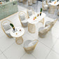 Traditional Luxury Dining Table Stone Fixed Dinette Table for Indoor