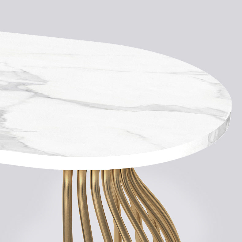 Traditional Luxury Dining Table Stone Fixed Dinette Table for Indoor