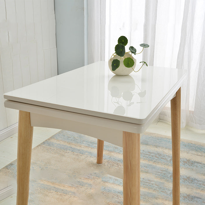 Extendable Dining Table Rectangle Table for Kitchen Dining Room Clearhalo 'Dining Tables & Seating' 'Dining Tables' 'dining_table' 'furn' 'furn_dining_table' 'Furniture' 'Kitchen & Dining Furniture' 7421056