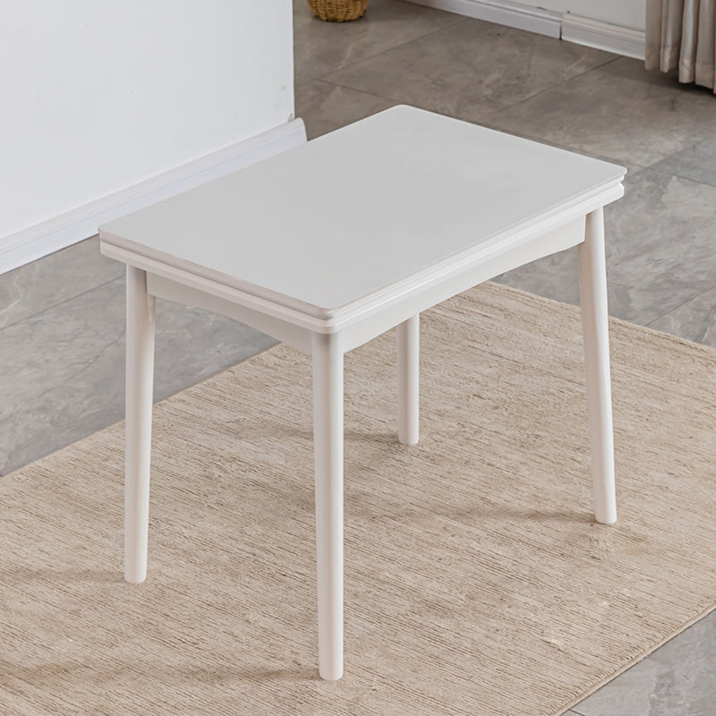 Extendable Dining Table Rectangle Table for Kitchen Dining Room White Without Chairs Clearhalo 'Dining Tables & Seating' 'Dining Tables' 'dining_table' 'furn' 'furn_dining_table' 'Furniture' 'Kitchen & Dining Furniture' 7421059