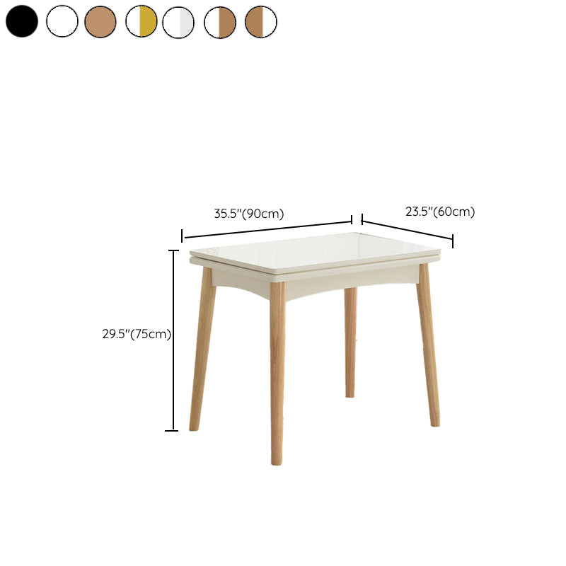 Extendable Dining Table Rectangle Table for Kitchen Dining Room Clearhalo 'Dining Tables & Seating' 'Dining Tables' 'dining_table' 'furn' 'furn_dining_table' 'Furniture' 'Kitchen & Dining Furniture' 7421068