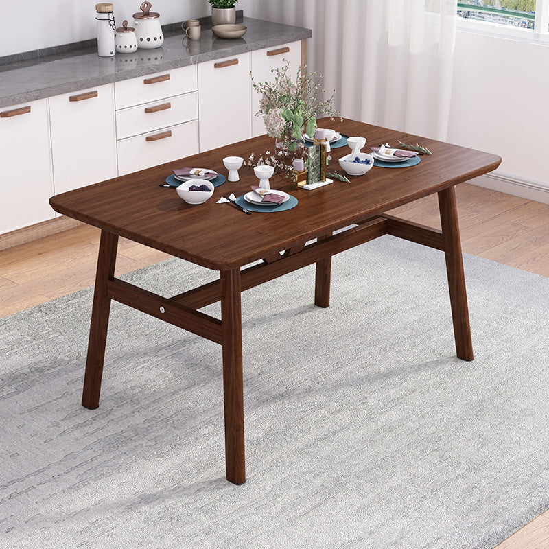 Trestle Base Dining Table Rectangle Table for Kitchen Dining Room Walnut Without Chairs Clearhalo 'Dining Tables & Seating' 'Dining Tables' 'dining_table' 'furn' 'furn_dining_table' 'Furniture' 'Kitchen & Dining Furniture' 7421086