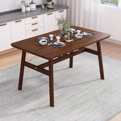 Trestle Base Dining Table Rectangle Table for Kitchen Dining Room Walnut Without Chairs Clearhalo 'Dining Tables & Seating' 'Dining Tables' 'dining_table' 'furn' 'furn_dining_table' 'Furniture' 'Kitchen & Dining Furniture' 7421086