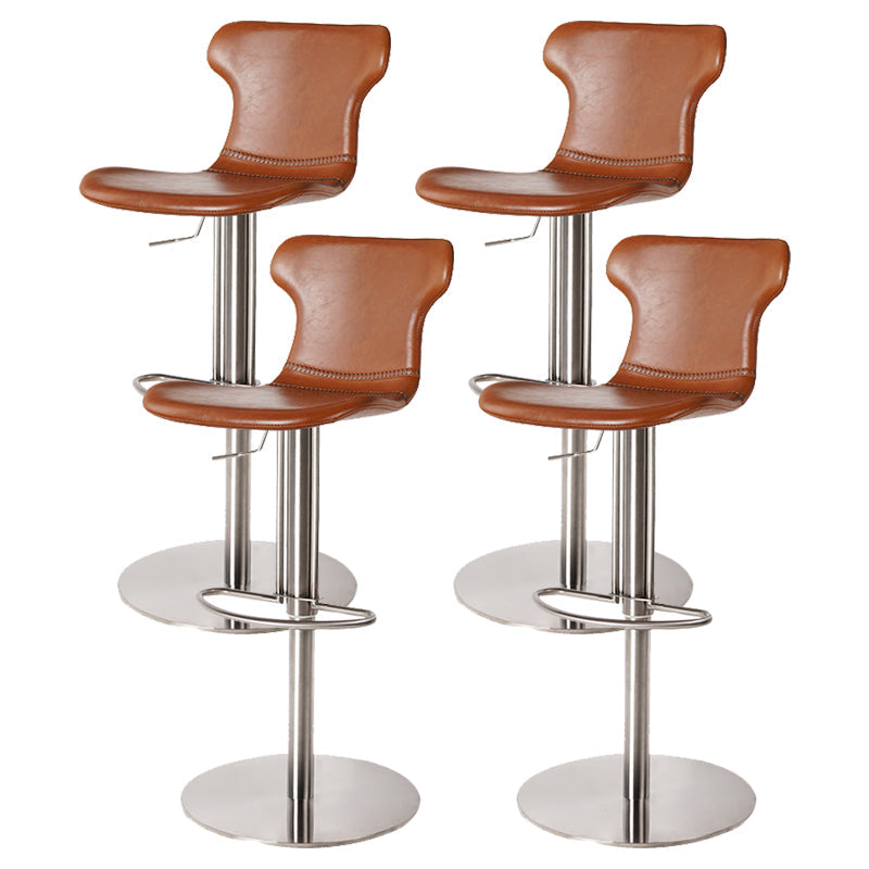 Faux lederen barkrukken zwenk verstelbare hoogte barkruk met voetsteun