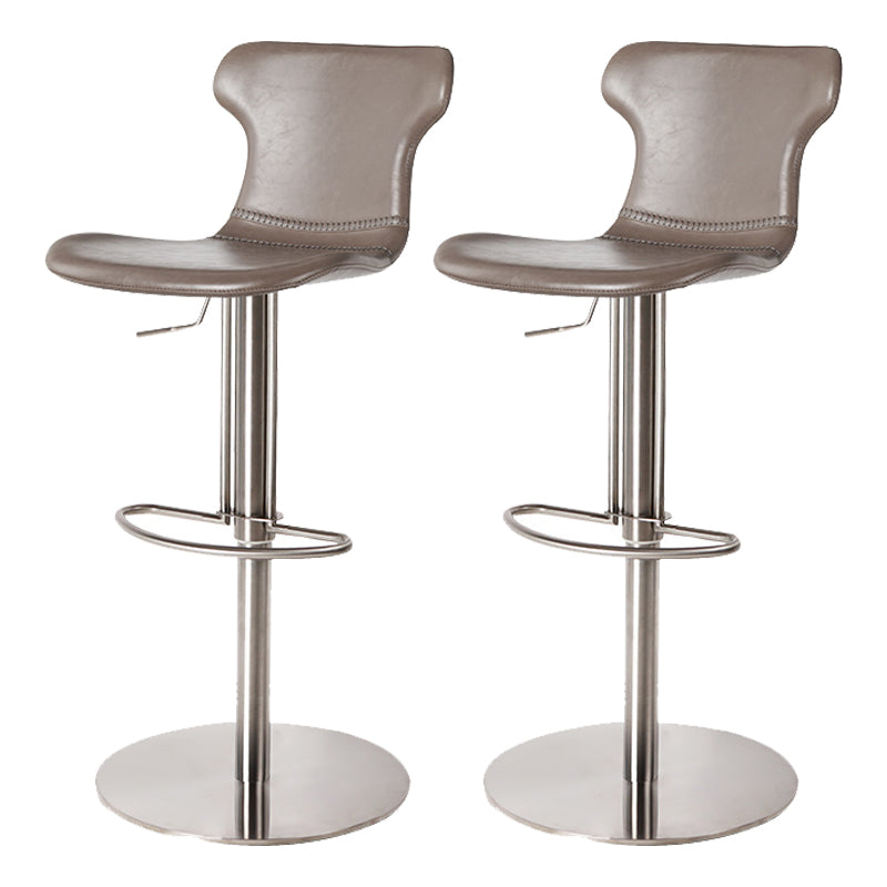 Faux lederen barkrukken zwenk verstelbare hoogte barkruk met voetsteun