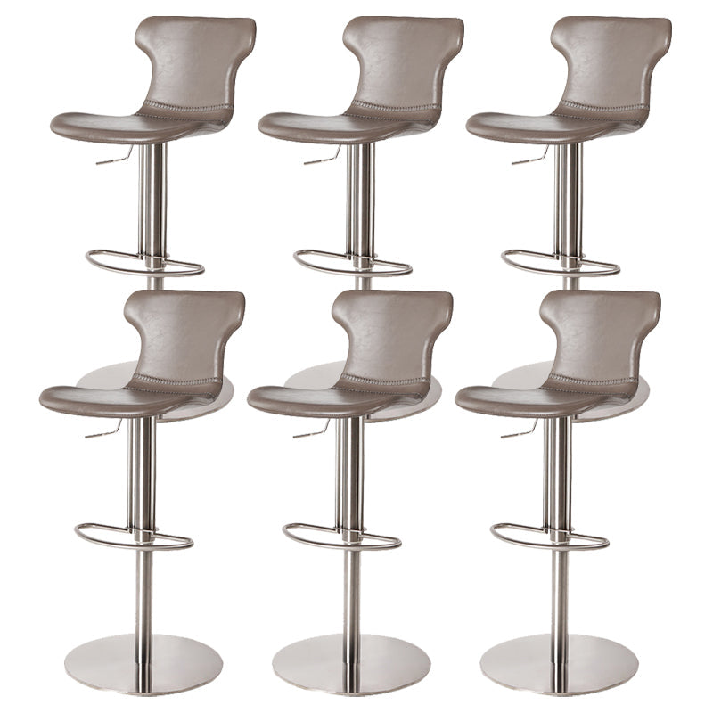 Faux lederen barkrukken zwenk verstelbare hoogte barkruk met voetsteun