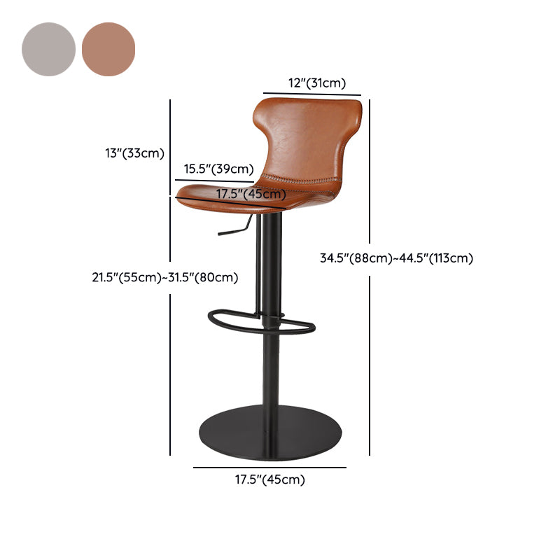 Faux lederen barkrukken zwenk verstelbare hoogte barkruk met voetsteun